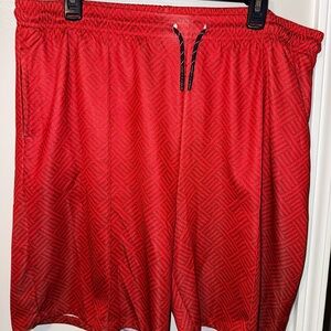 Red Patterned Men's Shorts